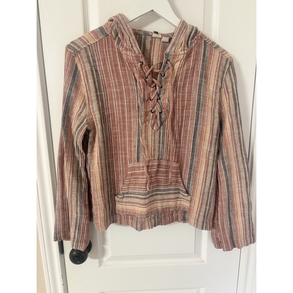 ROXY Hoodie Womens M Pullover Casual Beach Boho Hooded Long Sleeve Surf
